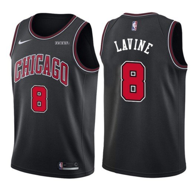 Men's Chicago Bulls #8 Zach LaVine Black Stitched Basketball Jersey Men's Chicago Bulls #8 Zach LaVine Black Stitched Basketball Jersey